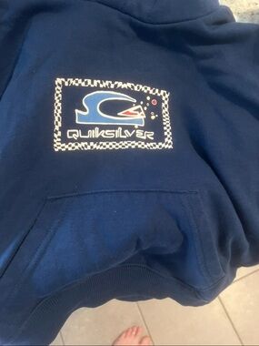 Quiksilver Navy Logo Hoodie Size 4